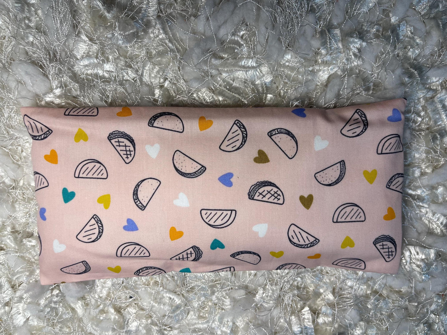 Pink Tacos Eye Pillow with removable cover filled with Lavender/Flaxseed