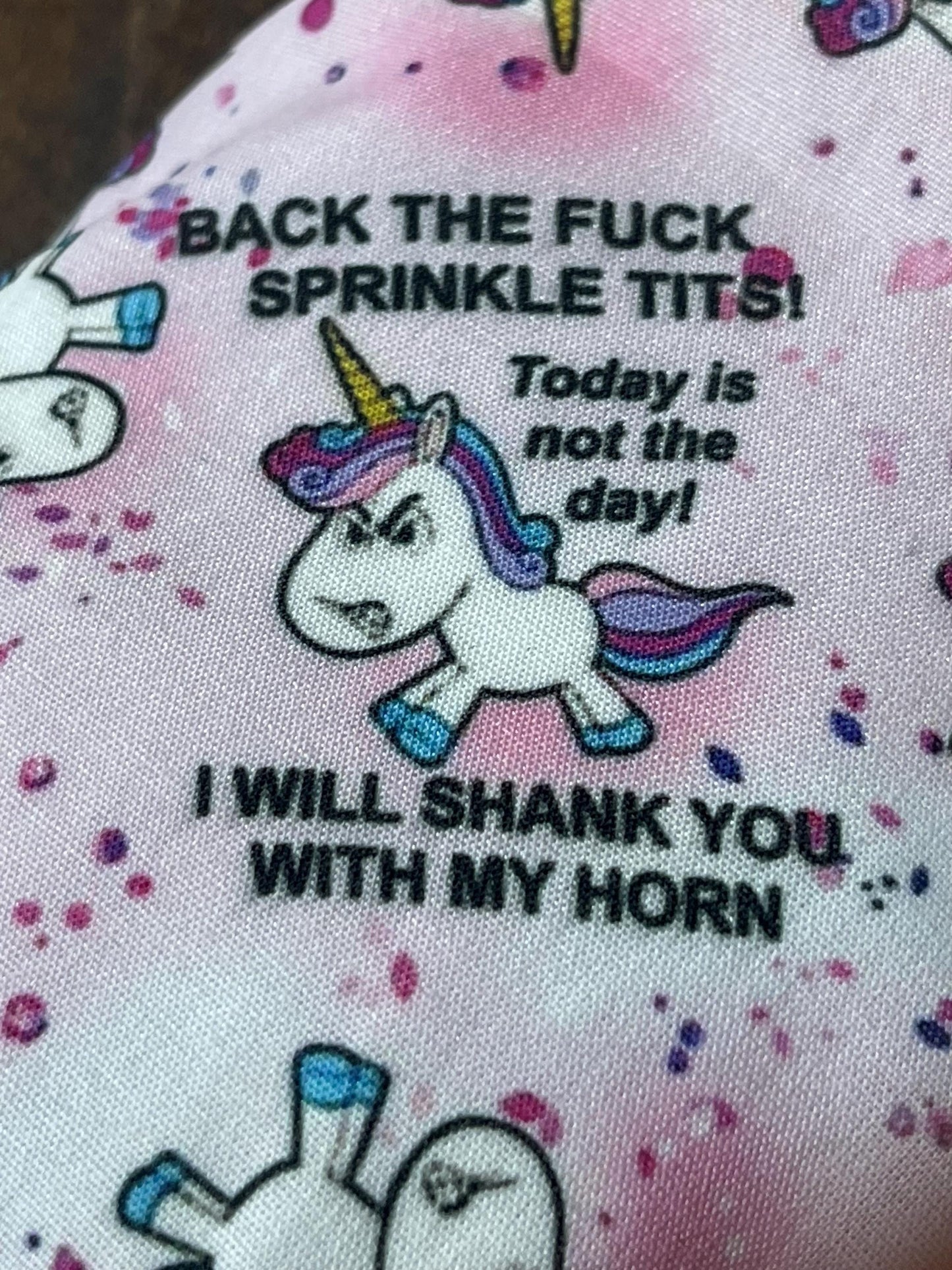 Naughty Unicorn (Adult Language) Eye Pillow with removable cover filled with Lavender/Flaxseed