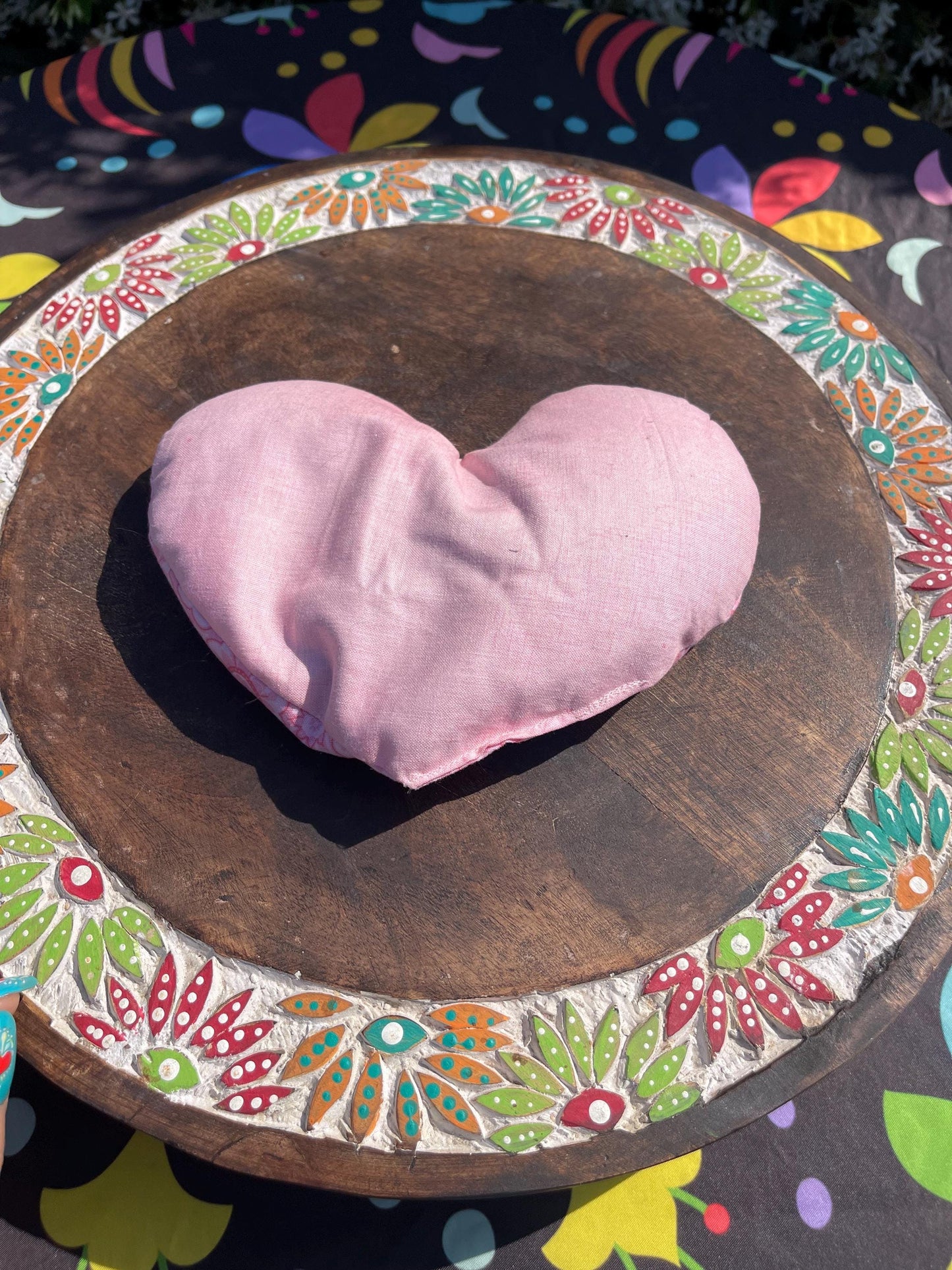 Floral Heart Eye Pillow filled with Lavender/Flaxseed