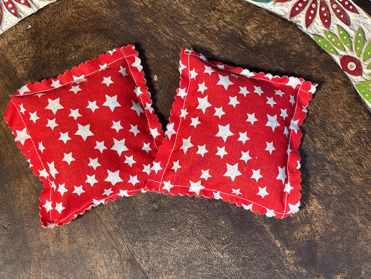 Red Stars print Lavender Scented Sachets set of 2