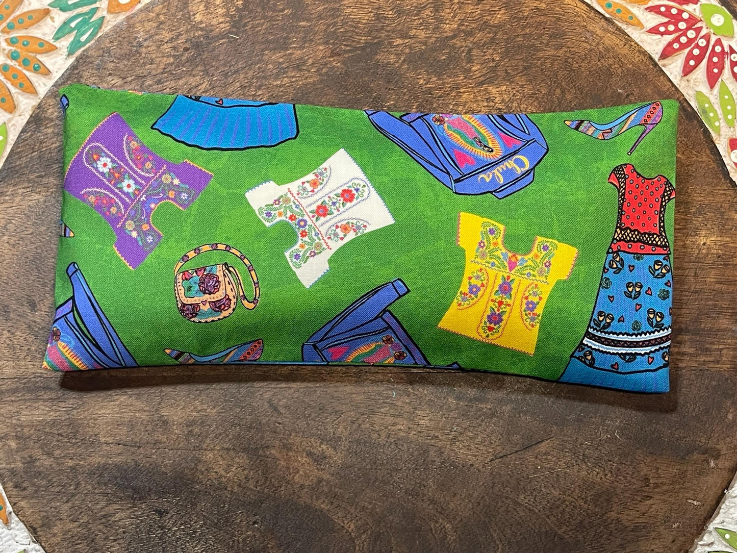 Frida Kahlo Eye Pillow with removable cover filled with Lavender/Flaxseed
