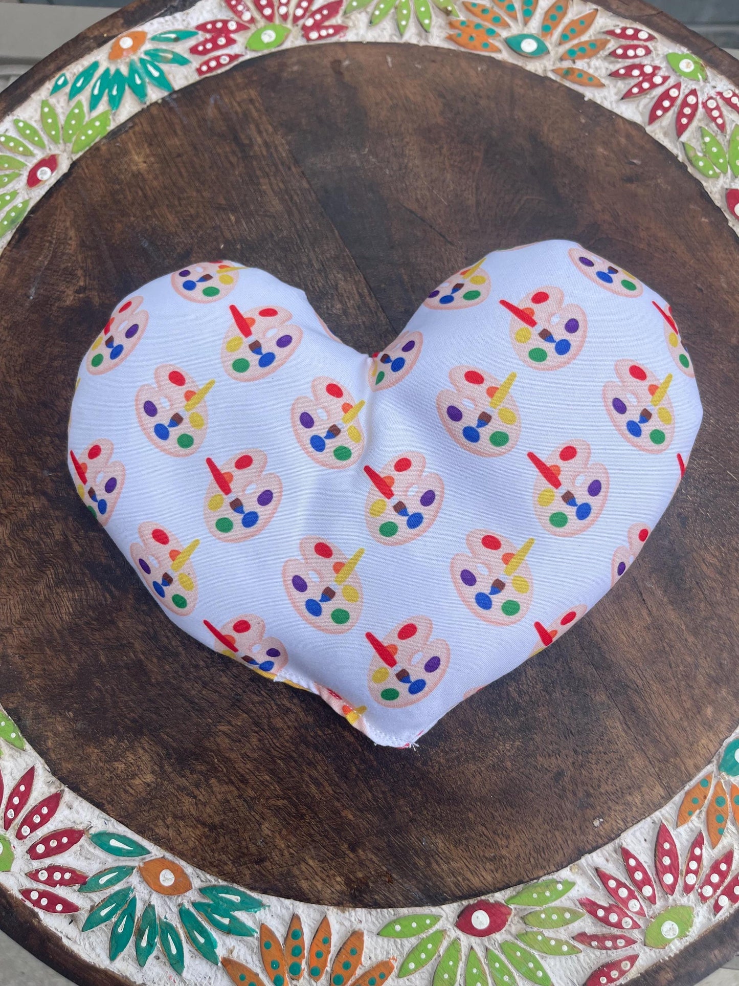 Paint and pencil Heart Eye Pillow filled with Lavender/Flaxseed.
