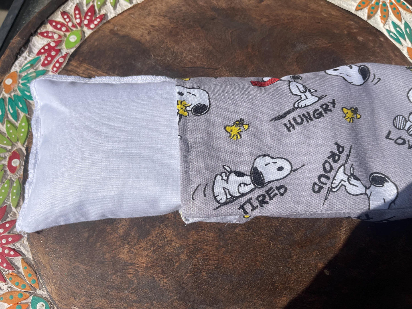 Snoopy and Woodstock Eye Pillow with removable cover filled with Lavender/Flaxseed