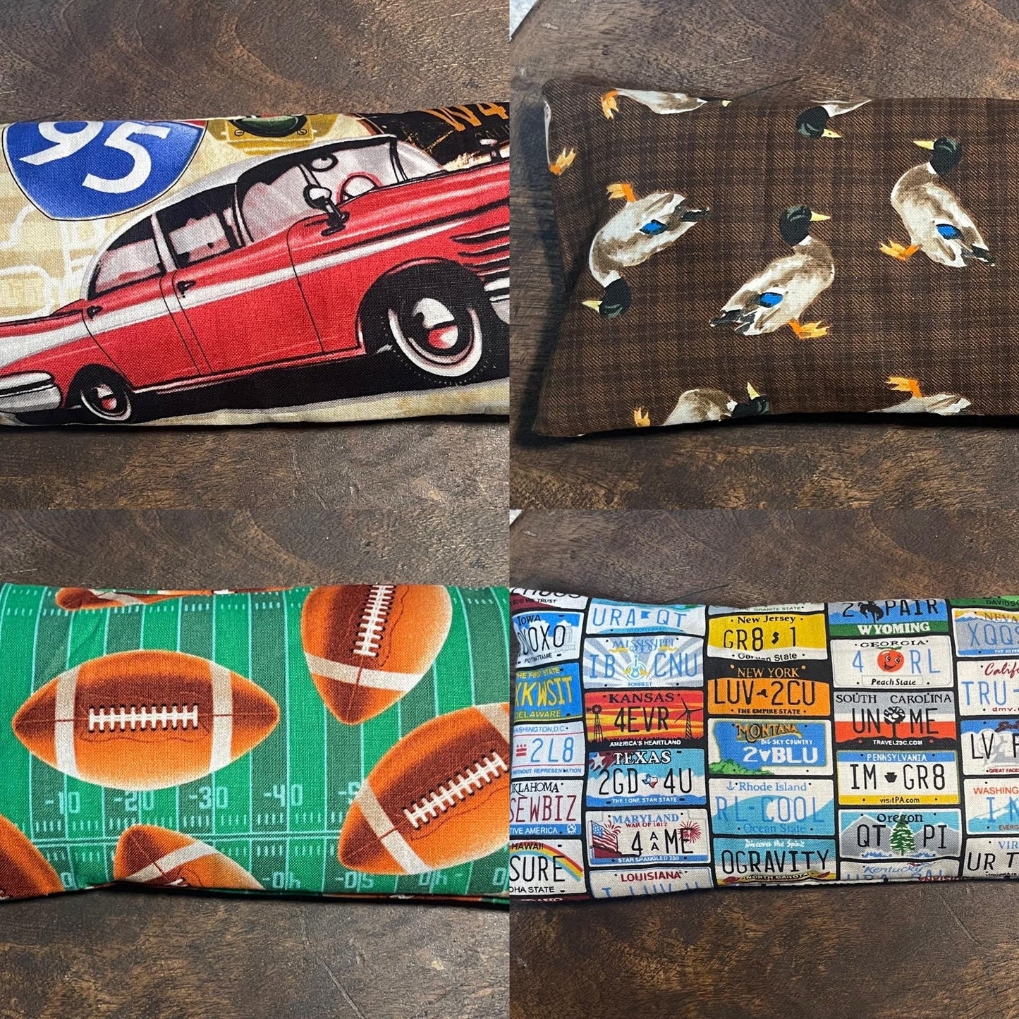 License plate Eye Pillow with removable cover filled with Lavender/Flaxseed