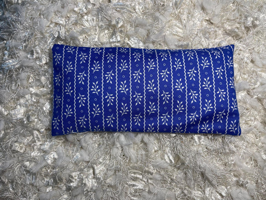 Blue & white wallpaper Fabric Eye Pillow with removable cover filled with Lavender/Flaxseed