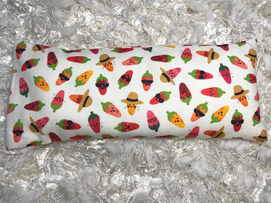 Mexican Chili Pepper Eye Pillow with removable cover filled with Lavender/Flaxseed