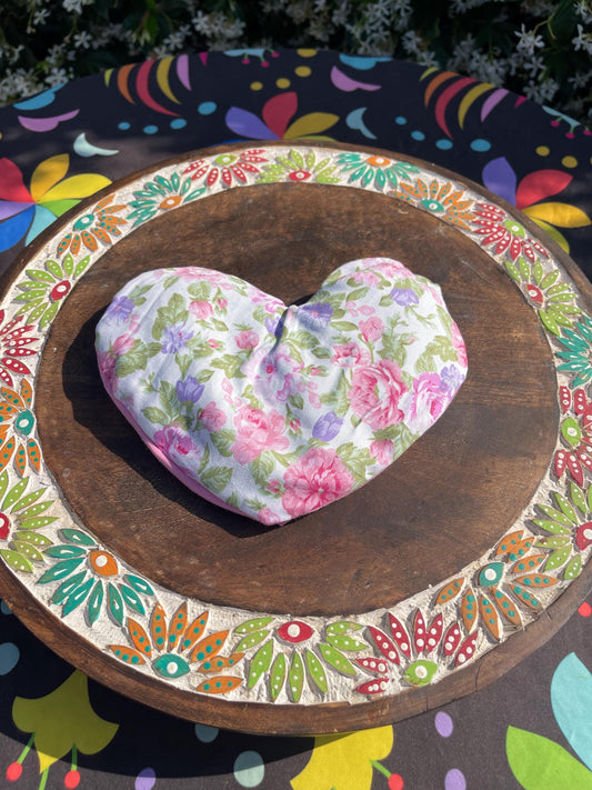 USA Fabric  Heart  Eye Pillow  filled with Lavender/Flaxseed- cover is removable