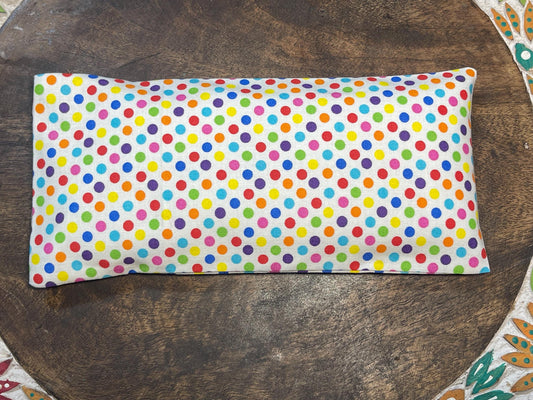 Carnival Dots Polka Dot Eye Pillow with removable cover filled with Lavender/Flaxseed