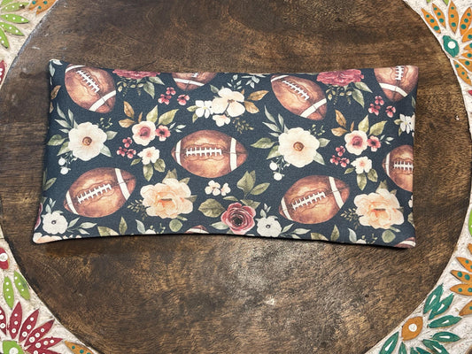 Girly Football Eye Pillow with removable cover filled with Lavender/Flaxseed