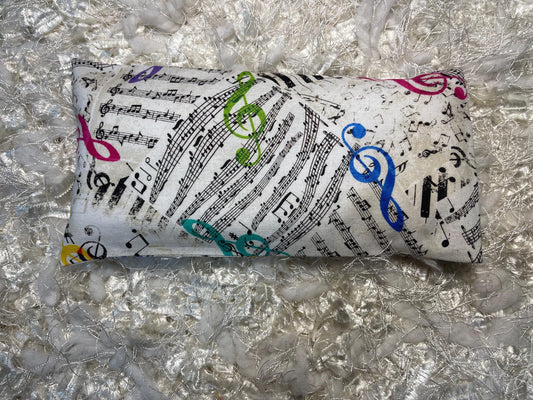 Colorful Musical Eye Pillow with removable cover filled with Lavender/Flaxseed
