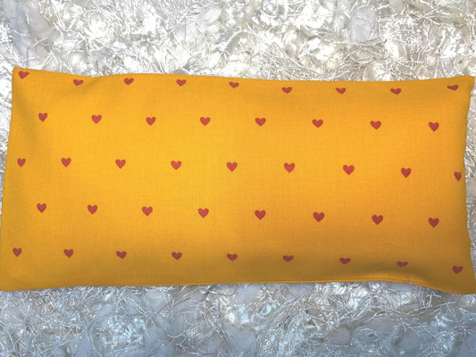 Red Hearts Fabric Eye Pillow with removable cover filled with Lavender/Flaxseed
