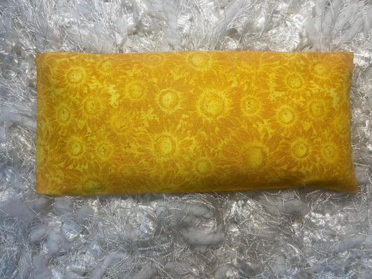 Sun Flower Floral Fabric Eye Pillow with removable cover filled with Lavender/Flaxseed