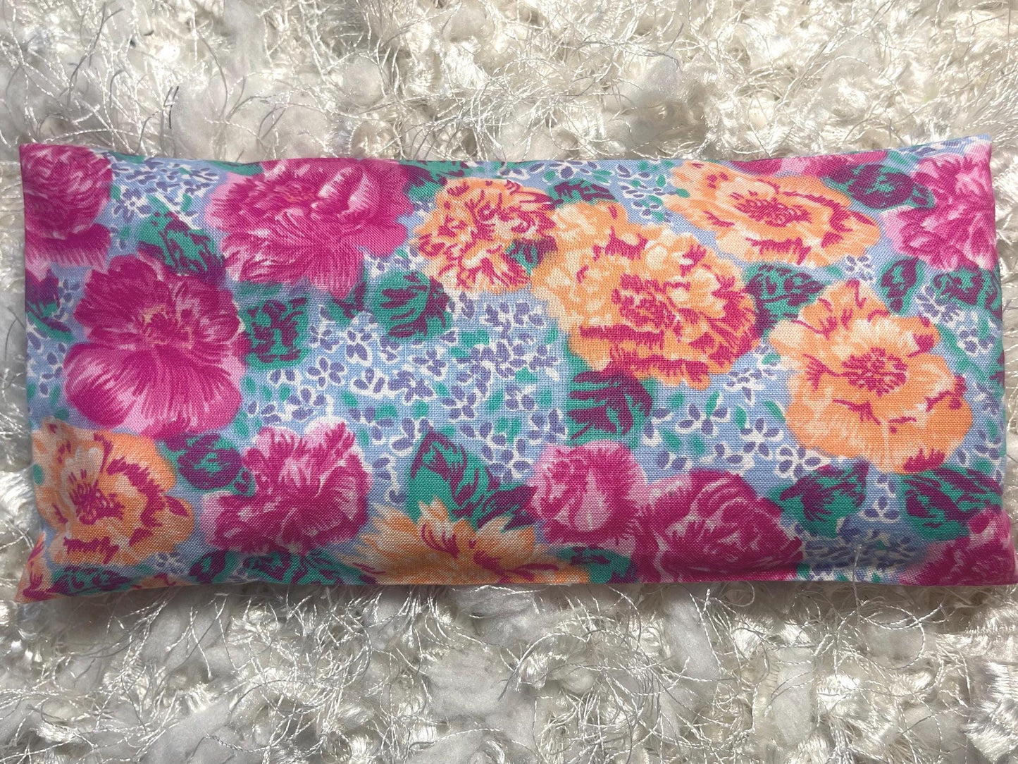 Floral Fabric Eye Pillow with removable cover filled with Lavender/Flaxseed
