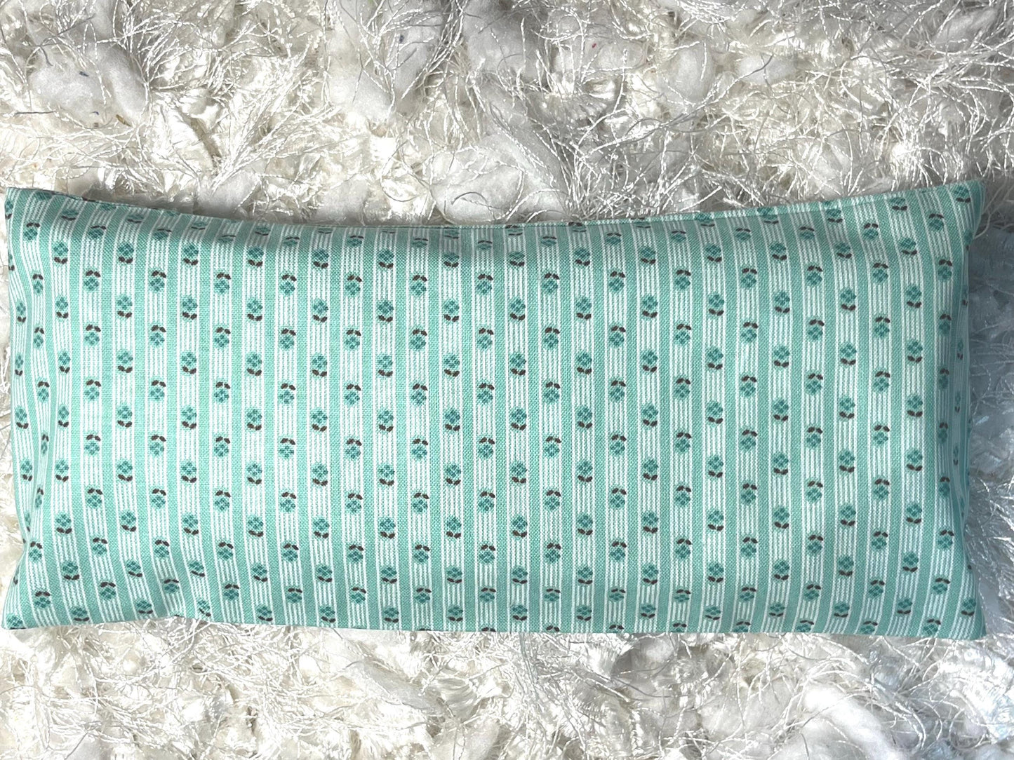 Light green Floral Fabric Eye Pillow with removable cover filled with Lavender/Flaxseed