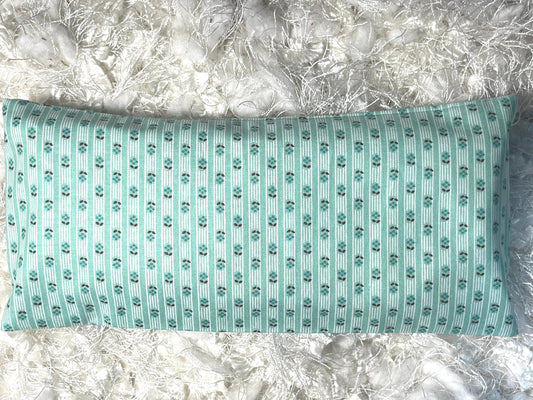 Light green Floral Fabric Eye Pillow with removable cover filled with Lavender/Flaxseed