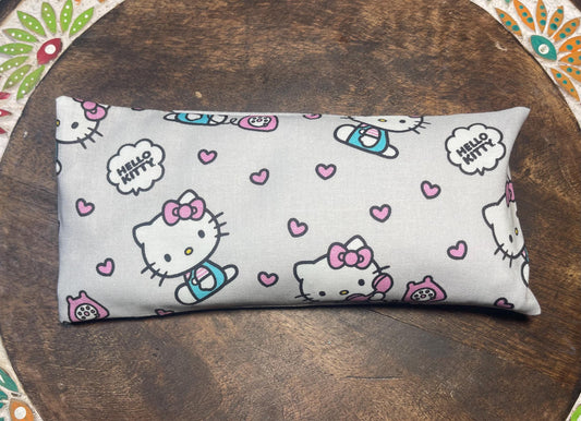 Grey Hello Kitty  Eye Pillow with removable cover filled with Lavender/Flaxseed
