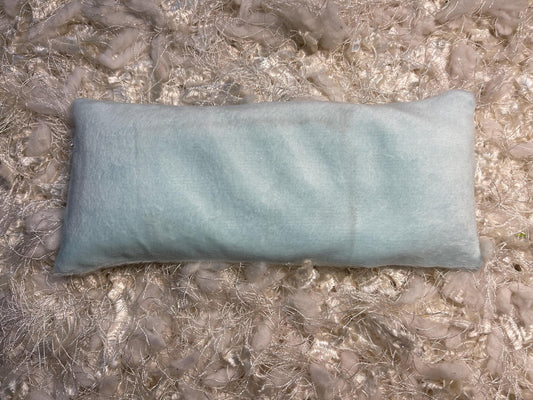 Blue Fuzzy Eye Pillow with removable cover filled with Lavender/Flaxseed