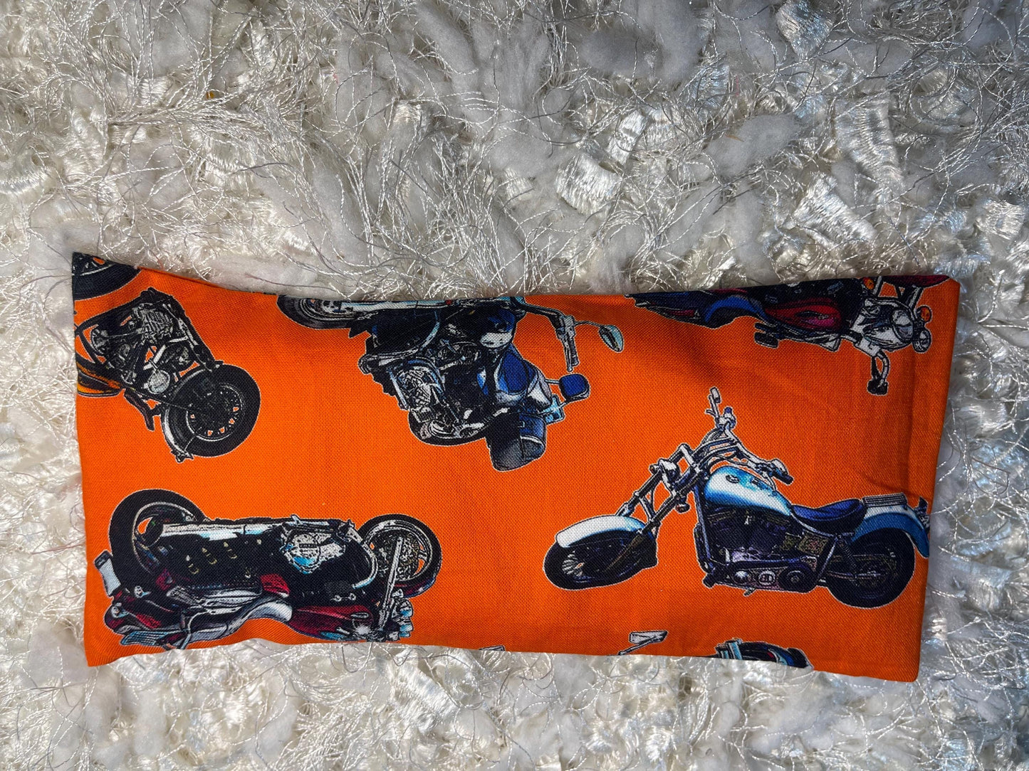 Motorcycle Cruiser Eye Pillow with removable cover filled with Lavender/Flaxseed