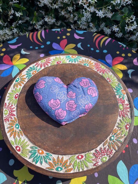 Floral Heart  Eye Pillow  filled with Lavender/Flaxseed