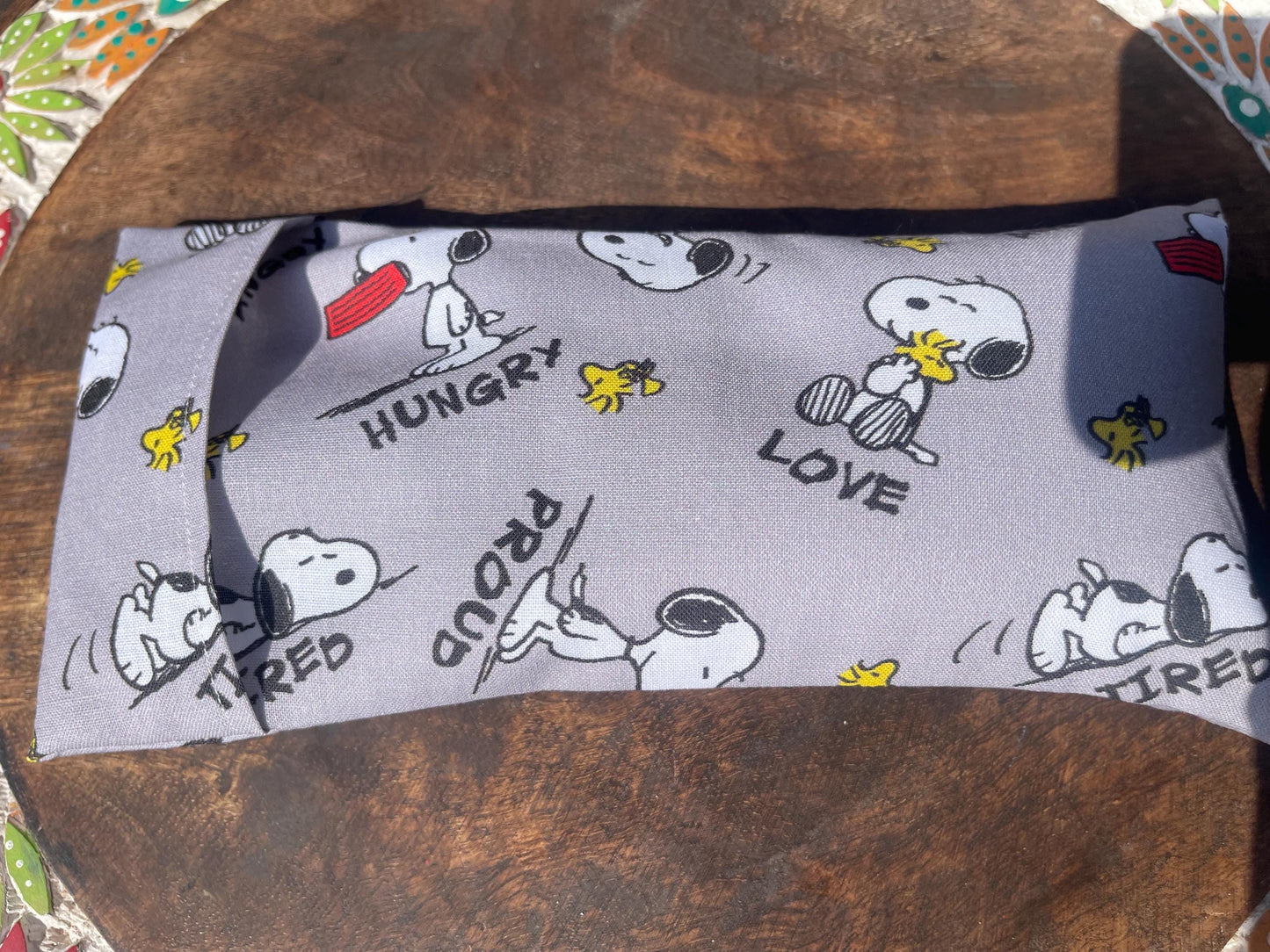 Snoopy and Woodstock  Eye Pillow with removable cover filled with Lavender/Flaxseed