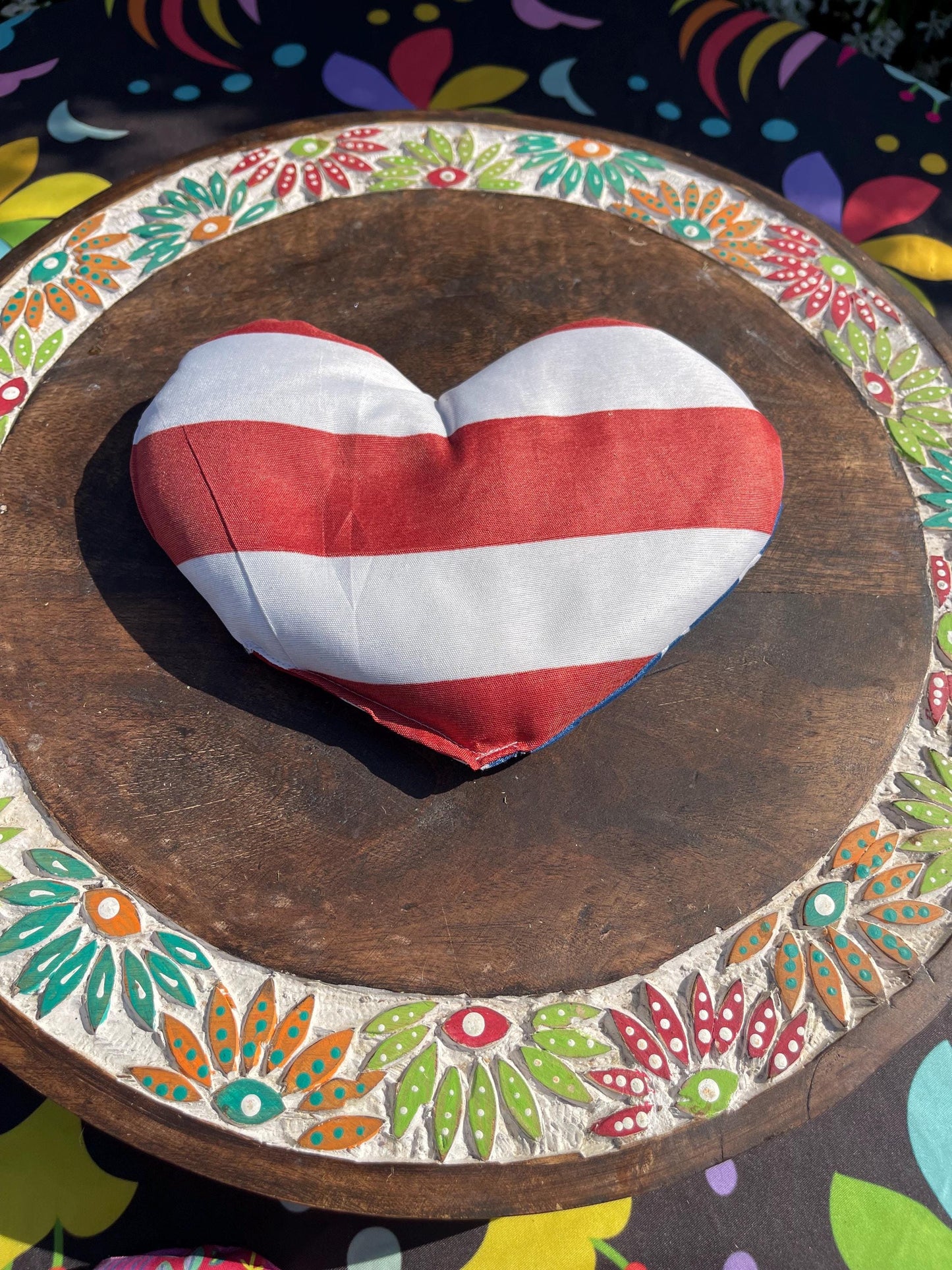 USA Flag Heart  Eye Pillow  filled with Lavender/Flaxseed