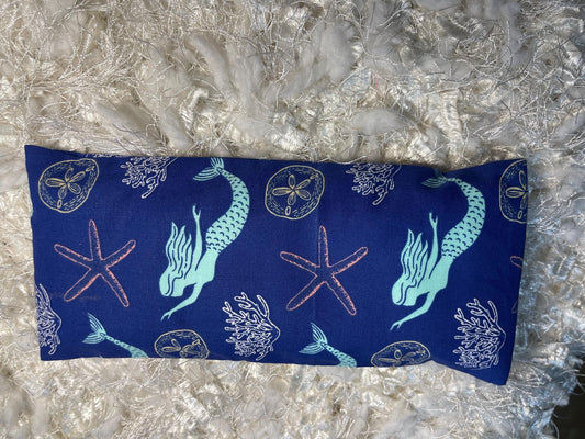 Blue Mermaid Eye Pillow with removable cover filled with Lavender/Flaxseed