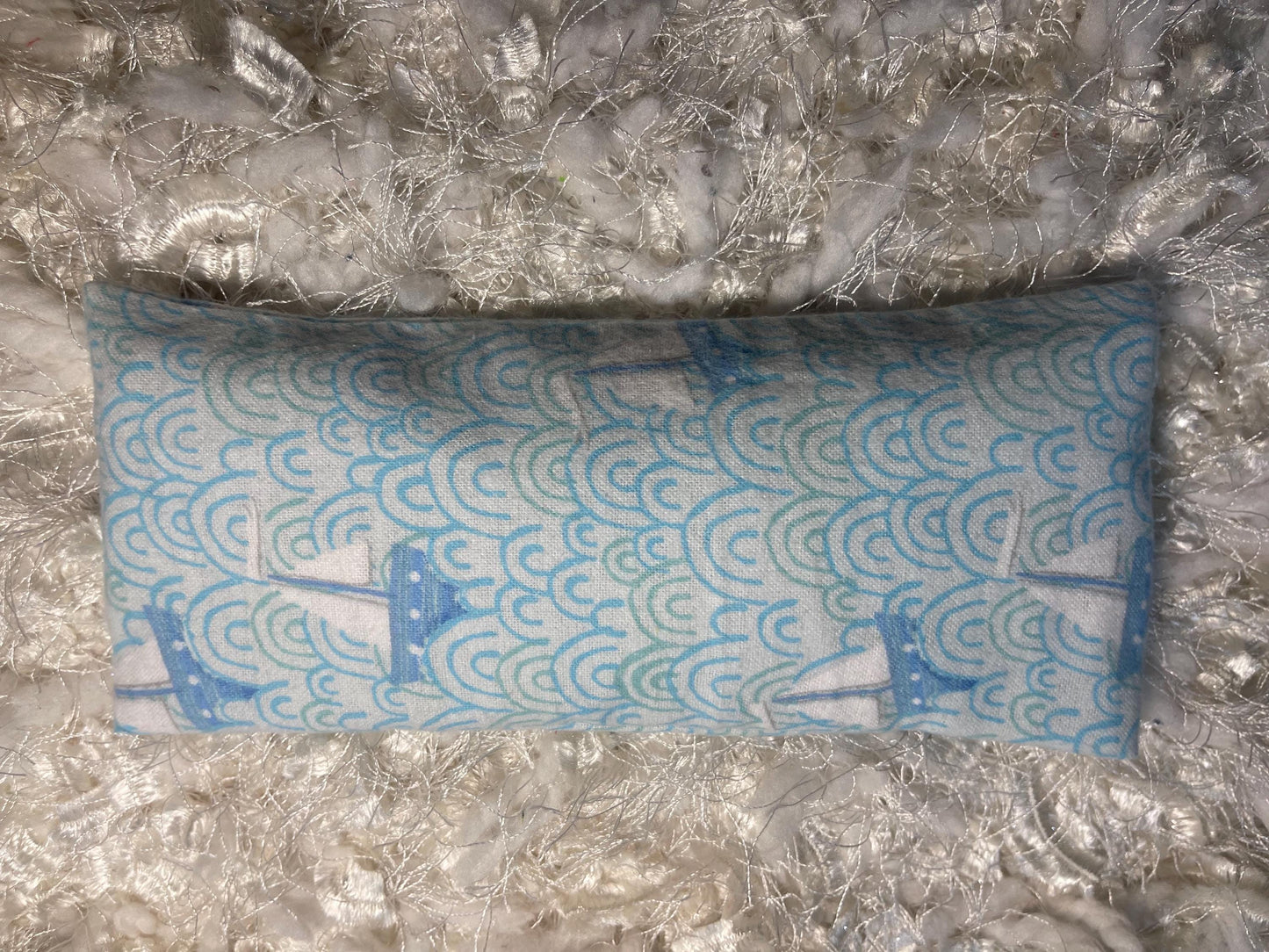 Blue Sail boat Eye Pillow with removable cover filled with Lavender/Flaxseed