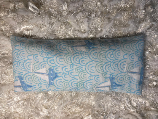 Blue Sail boat Eye Pillow with removable cover filled with Lavender/Flaxseed