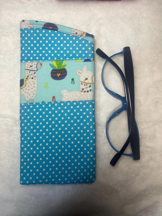 Lama print  Padded Sunglass case