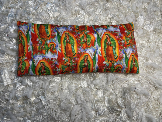 Virgin Mary Fabric Eye Pillow with removable cover filled with Lavender/Flaxseed