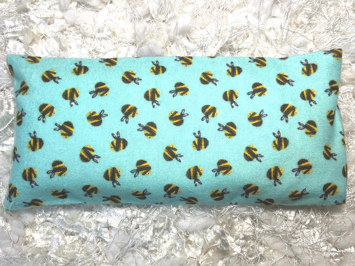 Mini Bee Yoga Flannel Eye Pillow with removable cover filled with Lavender/Flaxseed