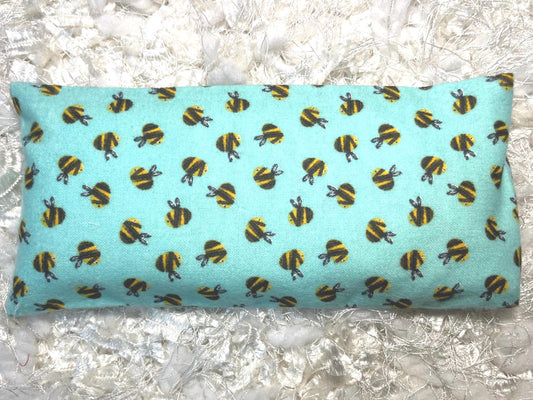 Mini Bee Yoga Flannel Eye Pillow with removable cover filled with Lavender/Flaxseed
