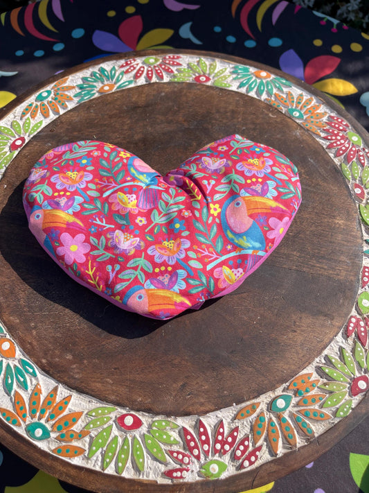 Floral Heart  Eye Pillow with removable cover filled with Lavender/Flaxseed