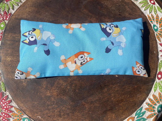 Bluey & Bingo Eye Pillow with removable cover filled with Lavender/Flaxseed