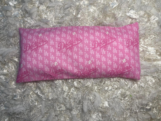 Dodgers Pink Eye Pillow with removable cover filled with Lavender/Flaxseed