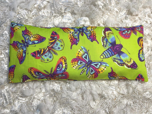 Green Butterfly  Eye Pillow with removable cover filled with Lavender/Flaxseed
