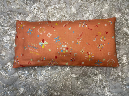 Mexican Art Fabric Eye Pillow with removable cover filled with Lavender/Flaxseed