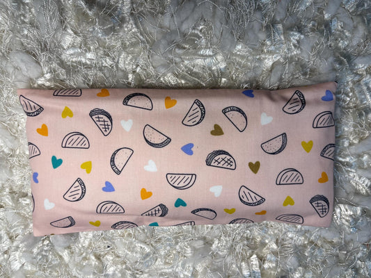 Pink Tacos Eye Pillow with removable cover filled with Lavender/Flaxseed