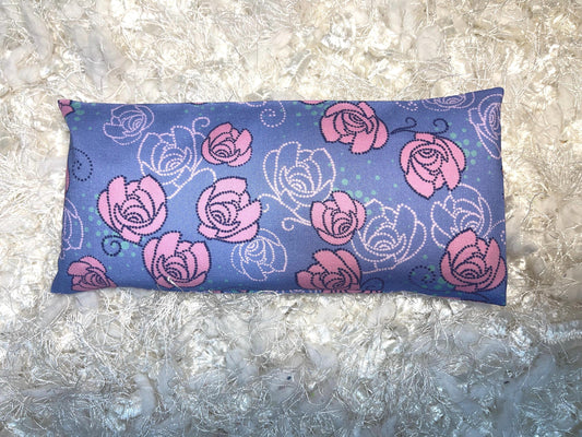 Purple & Pink Floral Fabric Eye Pillow with removable cover filled with Lavender/Flaxseed