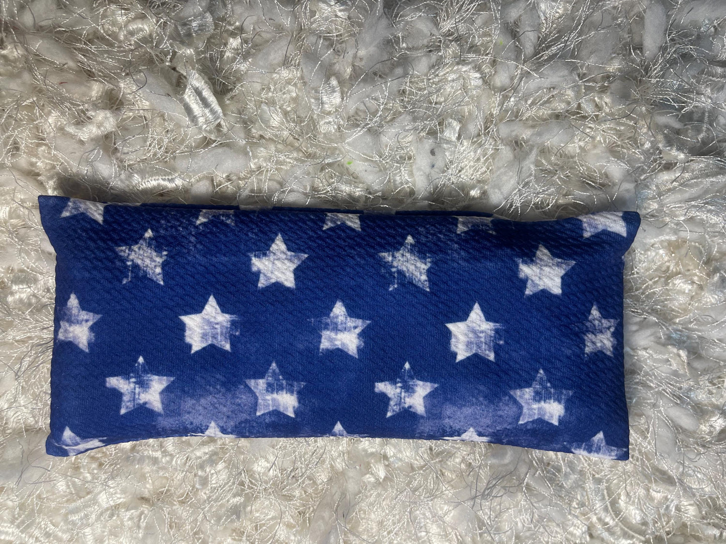 Blue/White Stars Eye Pillow with removable cover filled with Lavender/Flaxseed