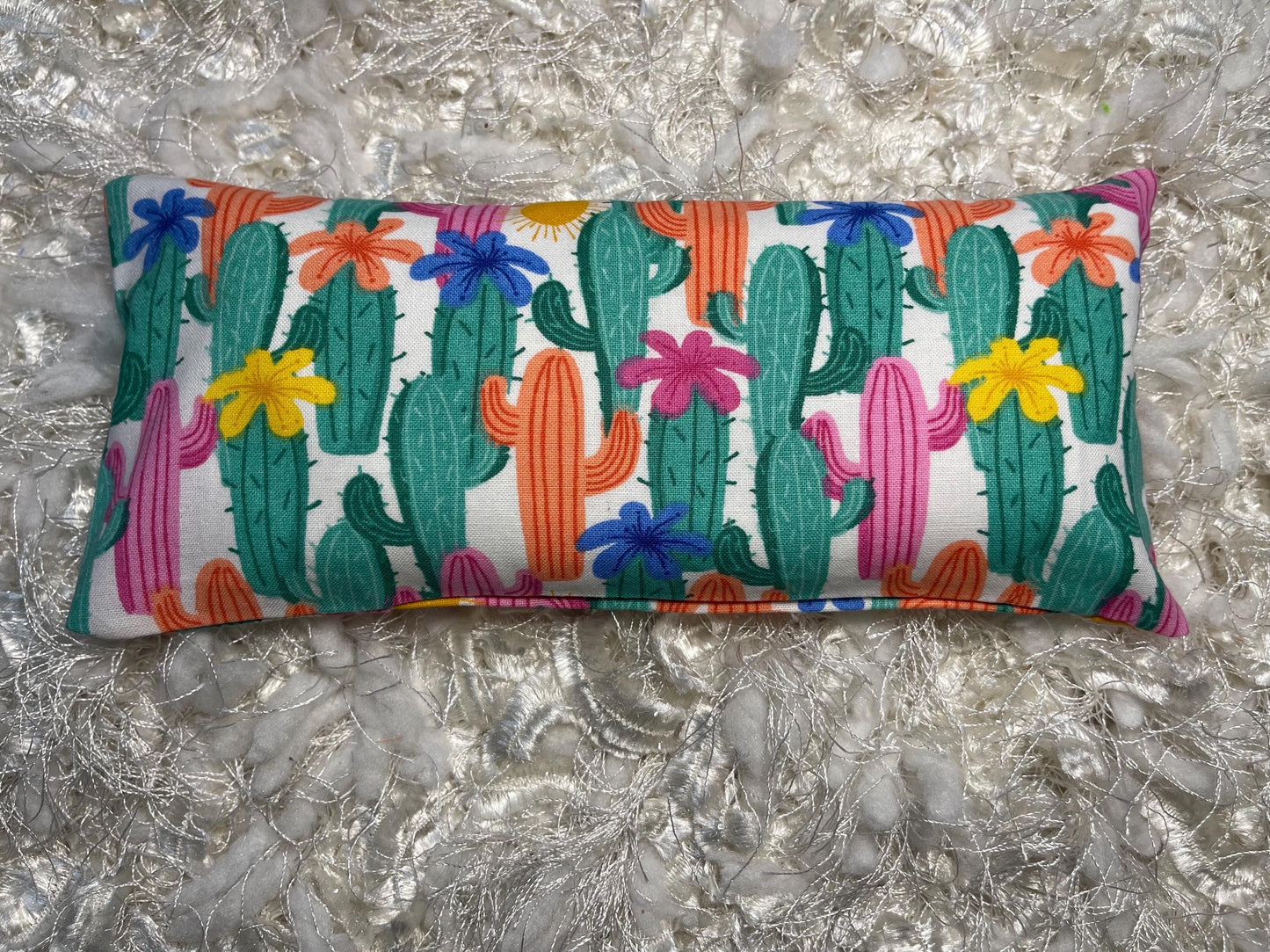 Cactus  Eye Pillow with removable cover filled with Lavender/Flaxseed