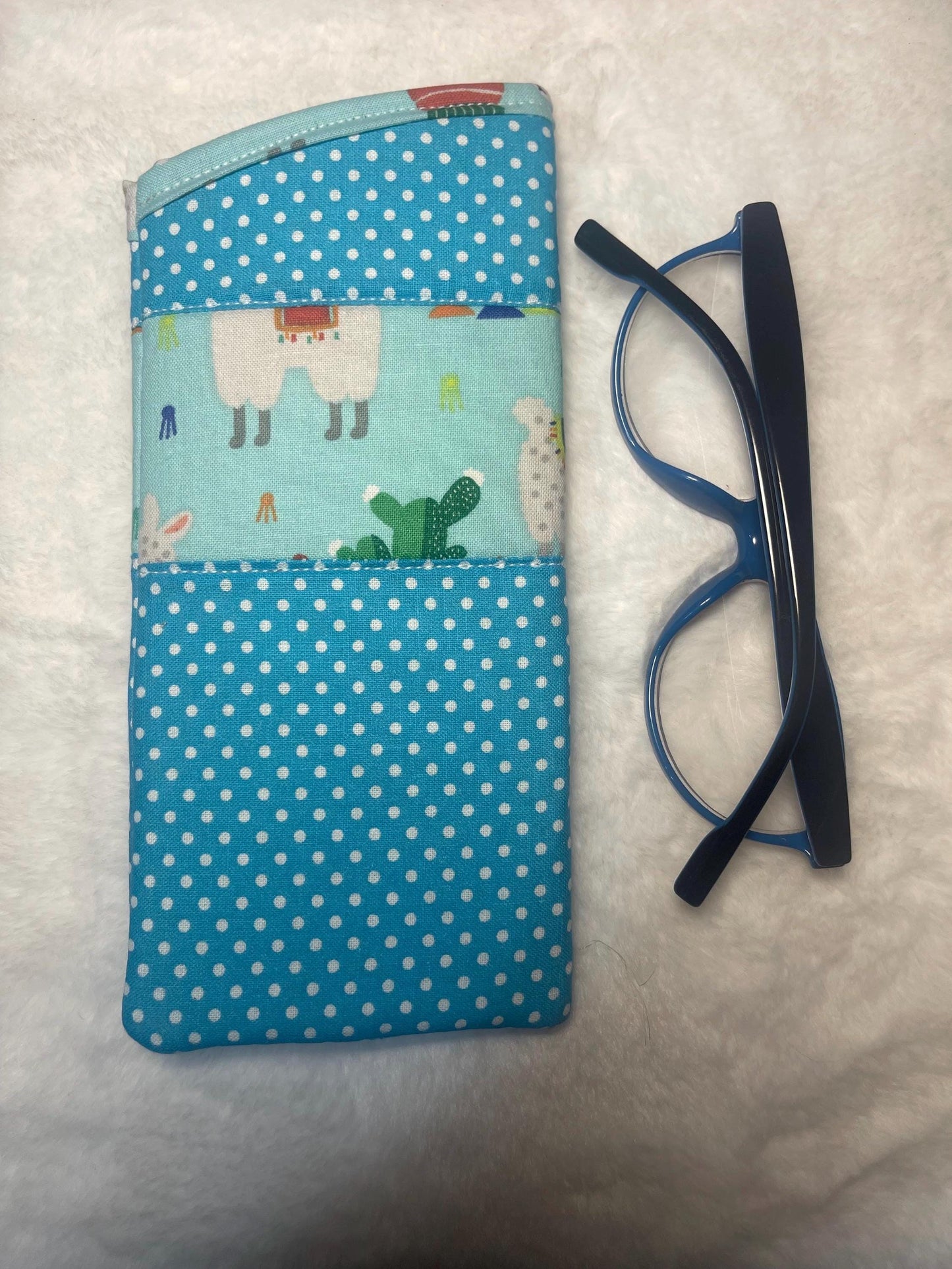 Lama print  Padded Sunglass case