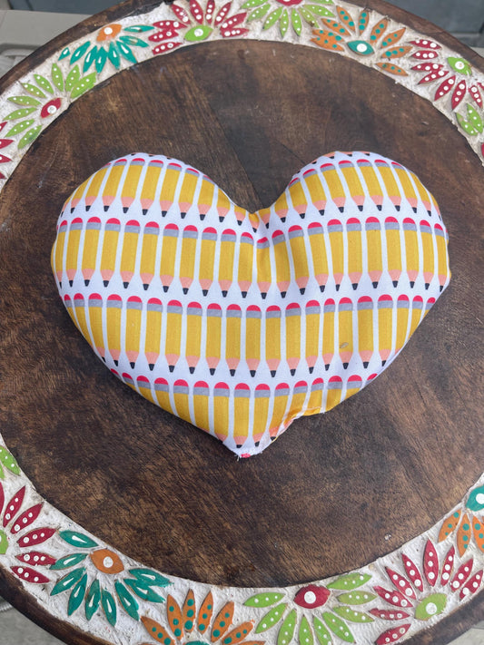 Paint and pencil Heart  Eye Pillow  filled with Lavender/Flaxseed.
