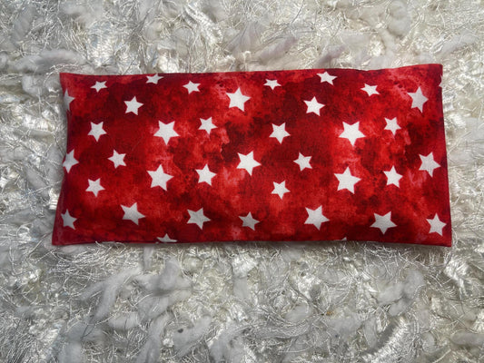 Red and White Stars Eye Pillow with removable cover filled with Lavender/Flaxseed