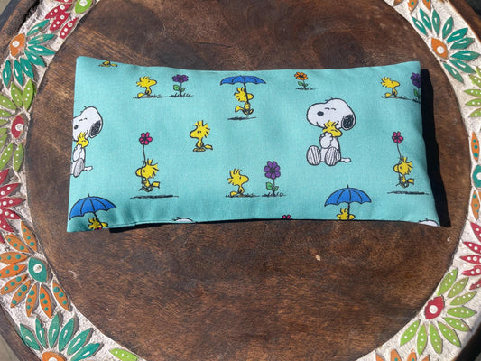 Aqua Snoopy/ The peanuts gang  Eye Pillow with removable cover filled with Lavender/Flaxseed