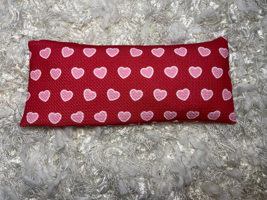 Red and Pink Eye Pillow with removable cover filled with Lavender/Flaxseed