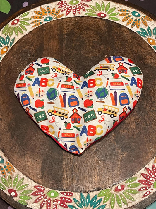 School Heart  Eye Pillow  filled with Lavender/Flaxseed