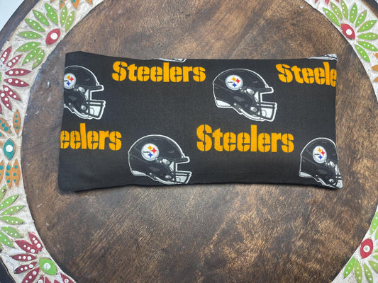Pittsburgh Steelers Black Eye Pillow with removable cover filled with Lavender/Flaxseed