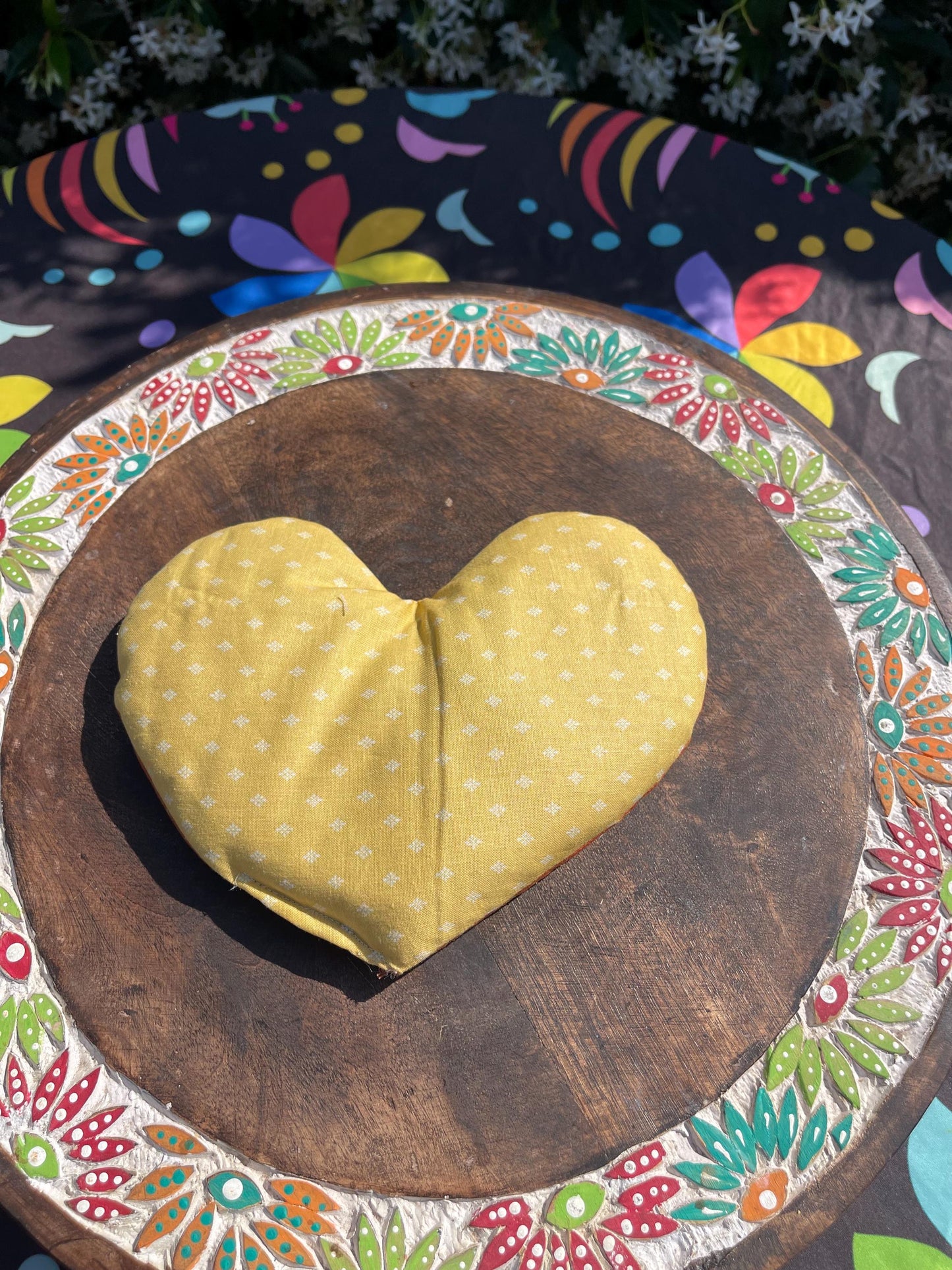 Floral Heart  Eye Pillow  filled with Lavender/Flaxseed