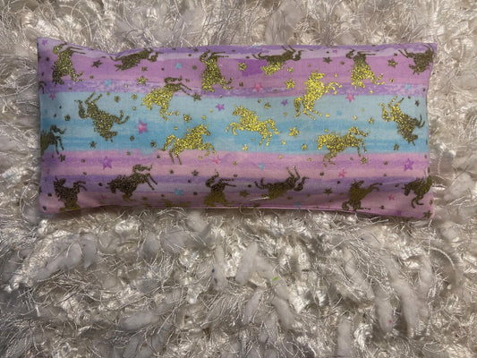 Pink and Blue Unicorn Eye Pillow with removable cover filled with Lavender/Flaxseed